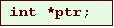 Text Box: int *ptr;